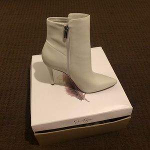 Jessica Simpson white boots